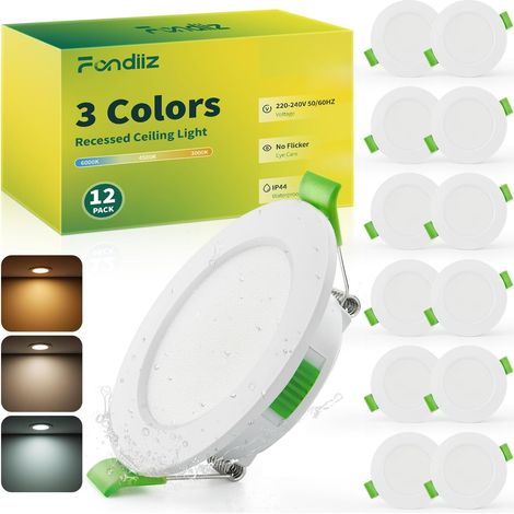 Lot de 12 Spot LED Encastrable Extra Plat, 3.5W 220V Trou 55-68mm (1/5)