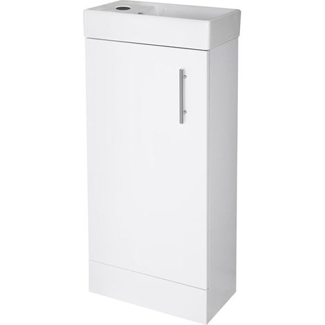 400mm Bathroom Basin Sink Vanity Unit Furniture Cabinet Soft Close - White