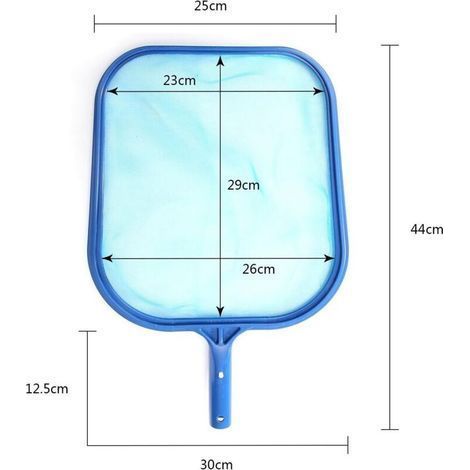 Épuisettes de Surface pour Piscine, Feuille Professionnelle en Plastique Rake Net Mesh Skimmer Clean Tool pour Piscine étang Bain à remous Fountain Fish Tank Bleu (1/5)