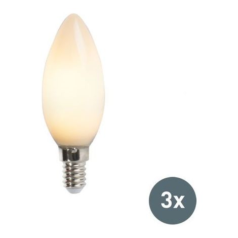 LUEDD Lot de 3 Ampoule LED bougie E14 B35 opale 2W 180lm 2350K (1/4)