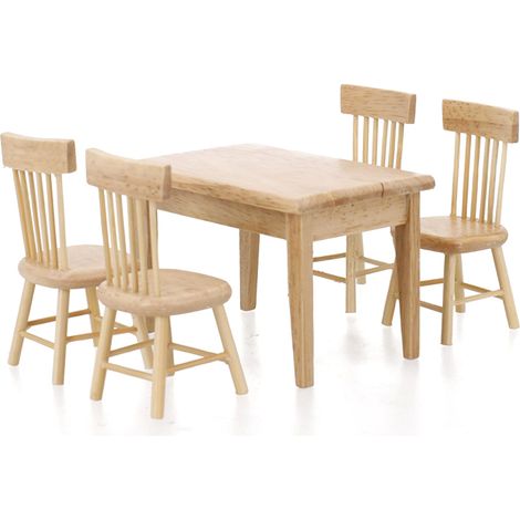 Set de 2 chaises de salle à manger réalistes pour maison de poupée 1:12, mini meubles exquis, accessoires de décoration (1/5)