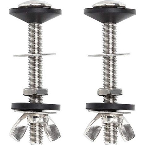 Set of 2 stainless steel cistern bolts, universal fastening for easy-to-install toilet bowls