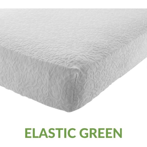 EVERGREENWEB - Coprimaterasso Singolo 80x190 cm in Morbida Spugna di JACQUARD e Cotone Naturale, Angoli Elasticizzati, Protezione Materasso con Trattamento NUOVA GENERAZIONE Tessuto Traspirante Bianco (1/2)
