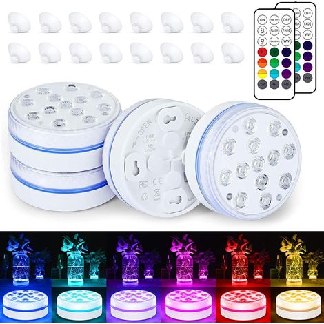 Neues Produkt LED-Fernbedienung Tauchlicht / 13 Lichter großer Saugnapf Schwimmbadlicht Beleuchtungszeit 30-50 Stunden IP68 wasserdicht (1/4)