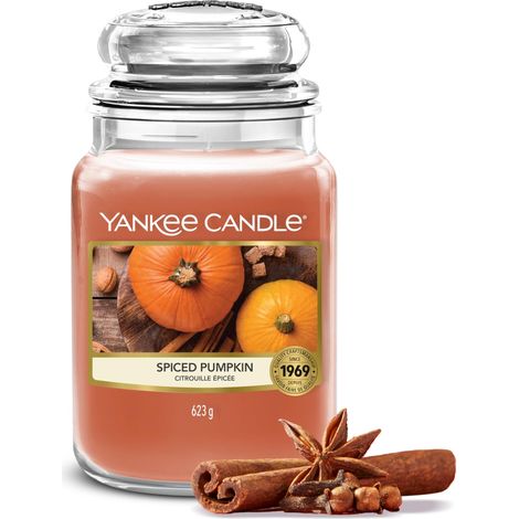 Bougie parfumée Grande jarre Citrouille Épicée Bougies à longue durée jusqu'à 150 heures Cadeaux parfaits pour femmes (1/5)
