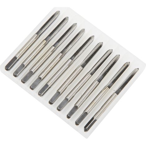 Foret à tarauder M3, lot de 2, 5 pièces par taille, acier carbone métrique, tarauds manuels pour filetage précis. (1/5)