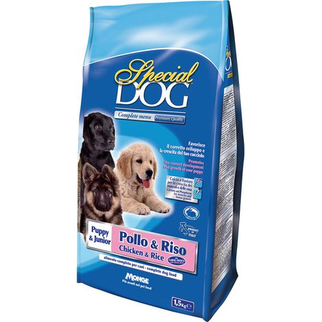 CROCCHETTE PER CANI JUNIOR 'SPECIAL DOG' pollo e riso - kg 1,5 - MONGE