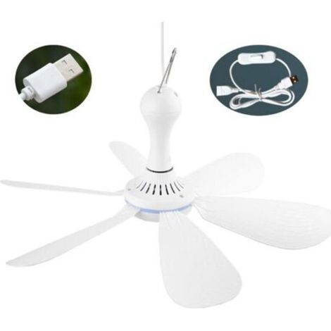Camping 5W Ventilateur Tente USB Ventilateur Plafond Gazebo Avec 6 Lames Ventilateur Canopée Ventilateur Suspendu Pour Activités Plein Air