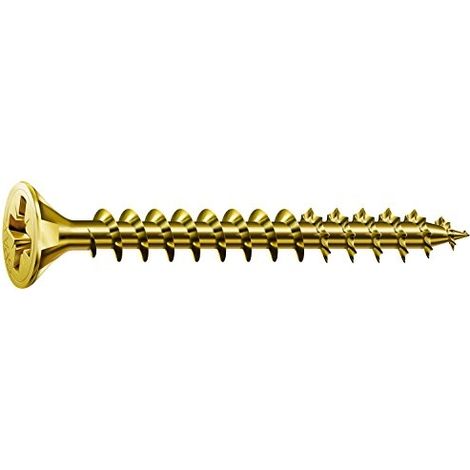 SPAX - VIS UNIVERSELLE, TÊTE FRAISÉE, CRUCIFORME Z, 4 CUT, FILETAGE GALVANISÉ JAUNE PASSIVÉ, A2L - 1081020350123, 1081020200165