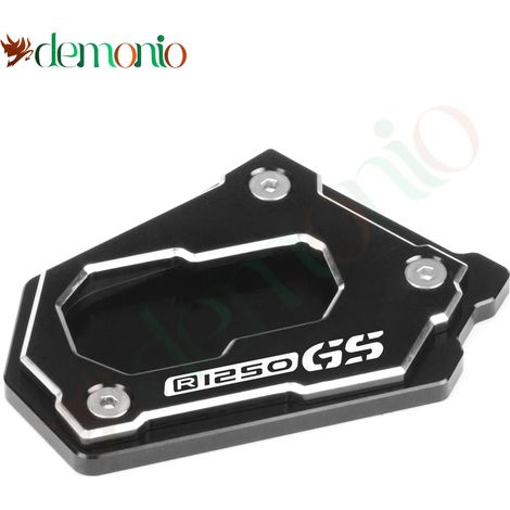 (R1250GS Noir) Plaque de support de béquille latérale pour moto, accessoire d'extension compatible avec BMW R1200GS, R 1200 GS LC Adv et R1250GS Adventure maxpower (1/4)