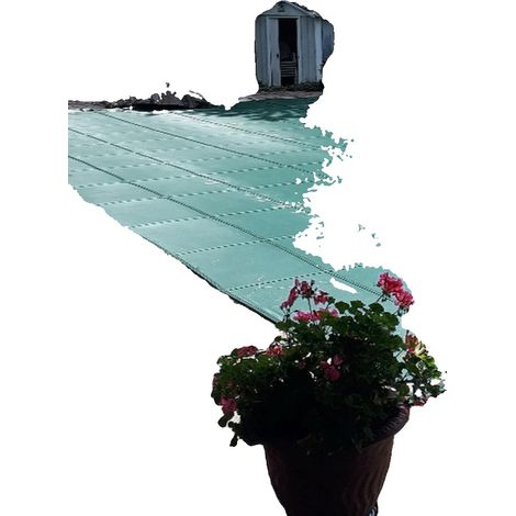 Cubierta para piscina, malla tupida, material resistente, segura para niños y mascotas, color verde militar, para piscinas de 16x36 pies. (1/2)