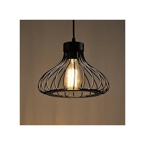 E27 Industrielle Vintage Metall Käfig Pendelleuchte Schwarz Retro Vintage Deckenleuchte Pendelleuchte Käfig Antike Pendelleuchte [Energieklasse E]