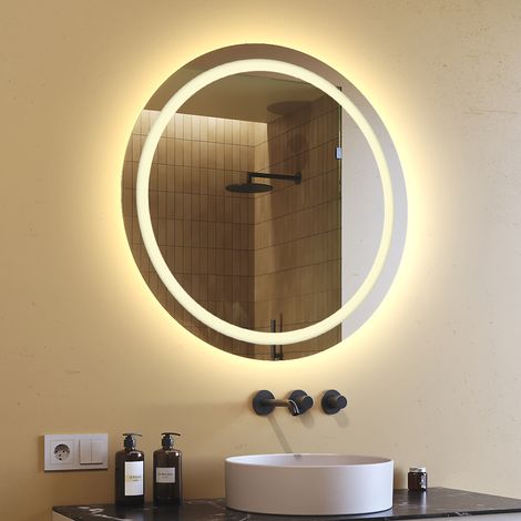 Round Bathroom Mirror LED 80cm, OKR033, Warm White LED 2700K (1/5)