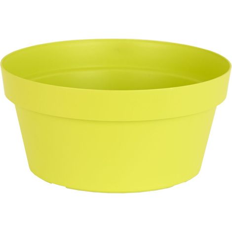 Vaso "Ischia" in materiale sintetico finitura satinata colore Verde acido per piante e fiori ciotola diam.30 cm di alta qualita' da interno ed esterno