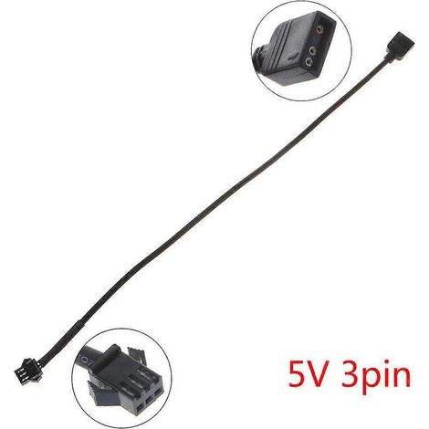 Câble multiconnecteurs mâles 30 cm pour carte mère PC - 5V 3 broches, 12V 4 broches, connecteur ventilateur AURA RGB, fil unique (1/4)