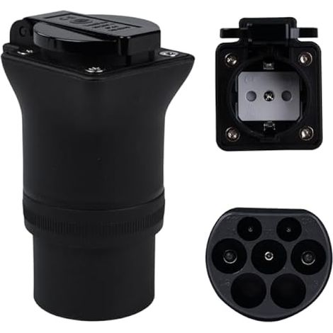 Adaptateur de Type 2 vers Schuko Portable 220 V, Type 2 male vers Schuko Femelle Chargeur Voiture Electrique Prise Voiture Electrique (1/5)