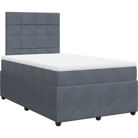 Maison Exclusive - Giroletto a Molle con Materasso Grigio Scuro 120x200 cm Velluto