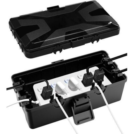 Boîte de Câble Etanche,26.1x15x9.4 CM Boite Etanche,Boite Etanche Electrique Exterieu,6 Entrée de Joint de Câble,IP54 Boite Rangement Cable,pour Timer Outlet Plug,Minuteries,Rallonges,Câbles (1/5)