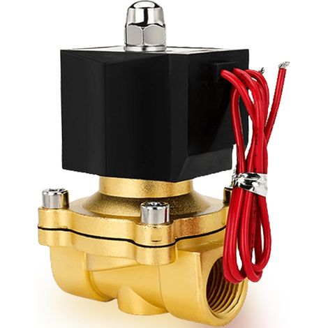 Válvula solenoide de latón AC220V 1/2" G, DN15 0-10 MPa, válvula solenoide magnética, entrada de agua, válvulas de distribución de agua para agua, aire, gas, aceite