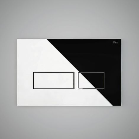 RAK Ecofix Polished Rectangular Dual Flush Plates - Chrome (1/2)