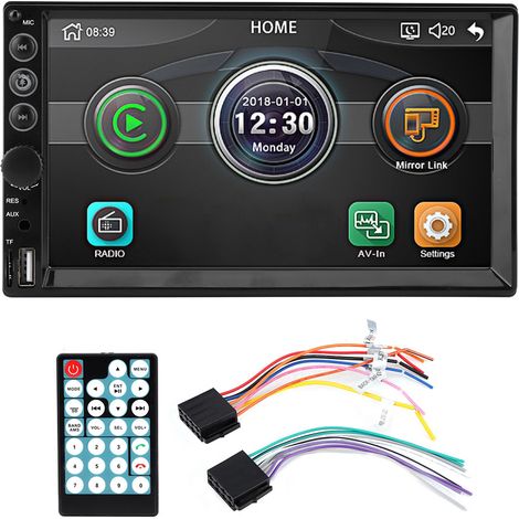 Écran tactile 7 pouces HD 2 Din Autoradio FM MP5-7062 Lecteur audio vidéo musique (1/5)