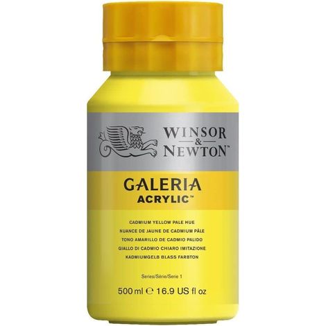 Winsor & Newton Galeria Colore Acrilico 500ml - Giallo Di Cadmio Chiaro Imitazione (1/2)