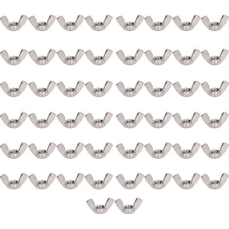 50-piece assortment kit of 304 stainless steel wing nuts, DIN 315 nut replacement, M3 hardware parts (1/5)