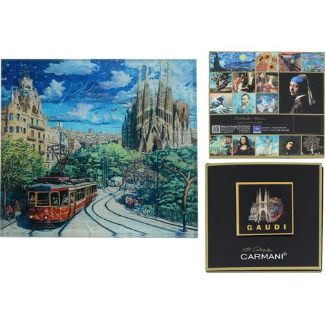 Carmani, posavasos de cristal, inspirado en las pinturas de A. Gaudí.