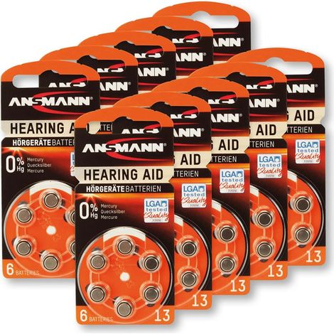 ANSMANN Hörgeräte-Batterie, HEARING AID, PR48, Größe 13, 60 Stück (1/2)