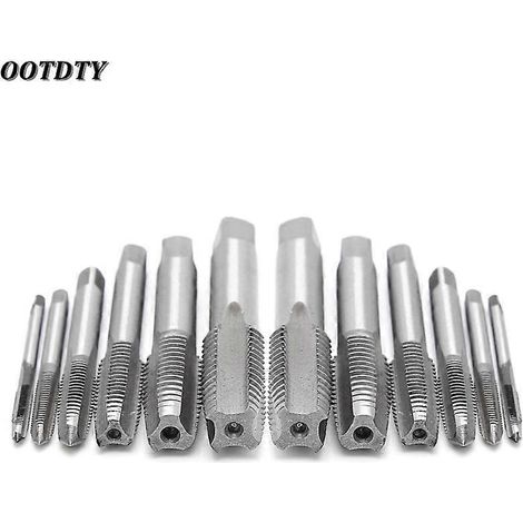 OOTDTY Kit de 12 tarauds à main pour tournevis M3/M4/M6/M8/M10/M12, compatible avec les poignées et accessoires pour outils de bricolage (1/5)