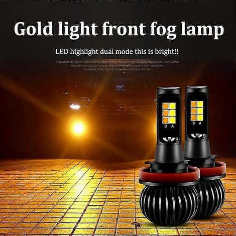 Stück LED-Nebelscheinwerfer H8 H9 H11 30W Zweifarbig Weiß Zitronengelb 12V 9005 9006 HB3 HB4 880 881 H27 Autolampen (1/5)