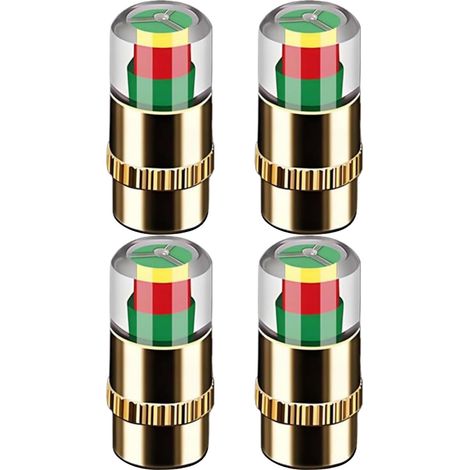 Bouchons De Pneu Avec Jauge De Pression 4 Pièces 3 Couleurs Moniteur De (1/5)