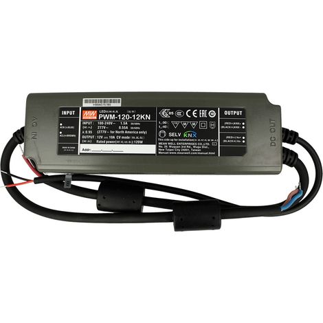 MW MEAN WELL PWM-120-12KN Trasformatore CV 12V 10A 120W Dimmerabile KNX Konnex IP67 (1/3)