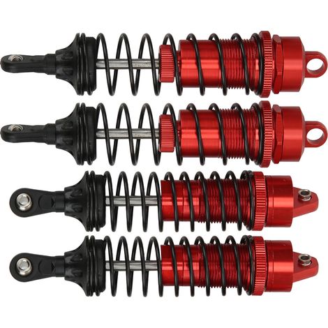 Kit d'amortisseurs avant et arrière réglables en alliage d'aluminium pour voiture RC 1/10 (rouge) (1/5)