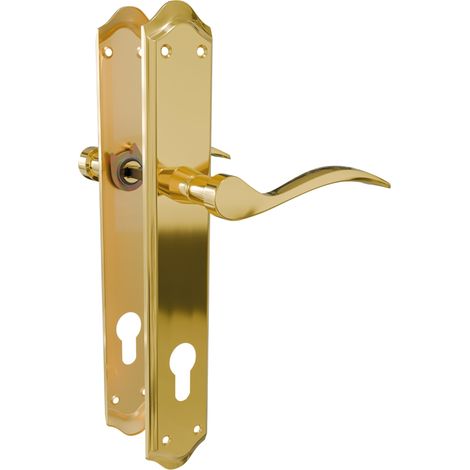 AMIG  Poignées sur plaque à cylindre  BETA PB85  256 x 48 mm  Acier  Laitonné mat (1/5)