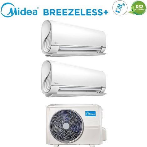 Climatizzatore Condizionatore Midea Dual Split Inverter serie BreezeleSS+ 9+12 con M2OD-18HFN8-Q R-32 Wi-Fi Integrato 9000+12000 - Novità (1/4)