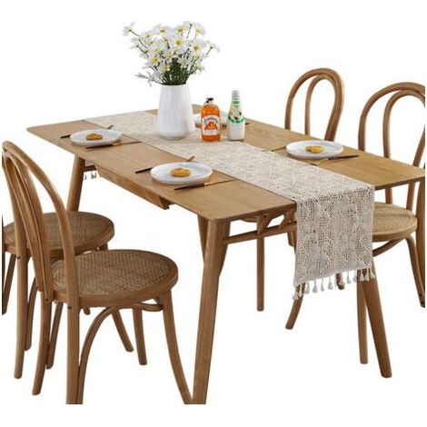 Spitzen-Tischdecke, weiße rechteckige Tischdecke, Weihnachtstischdecke, klassische rechteckige Leinen-Tischdecke, Spitzenfransen-Stoff-Tischdecke für Party (Weiß-2) 30x300cm (1/5)