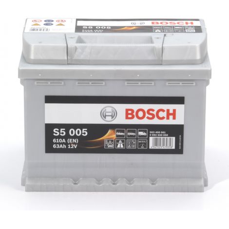 Bosch – Batterie de démarrage voiture 12V 63Ah 610A – Technologie classique CA/CA – Polarité + à droite – Non compatible Start-Stop (1/5)