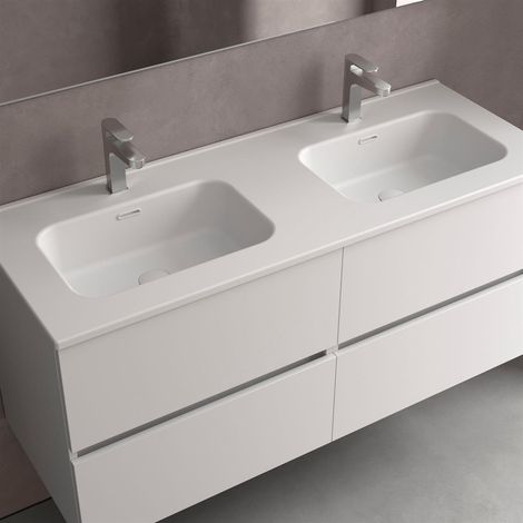 Vasque CONSTANZA 1210 sans siphon ni bonde à clapet BLANC MAT 1210 x 20 x 460 mm (1/2)