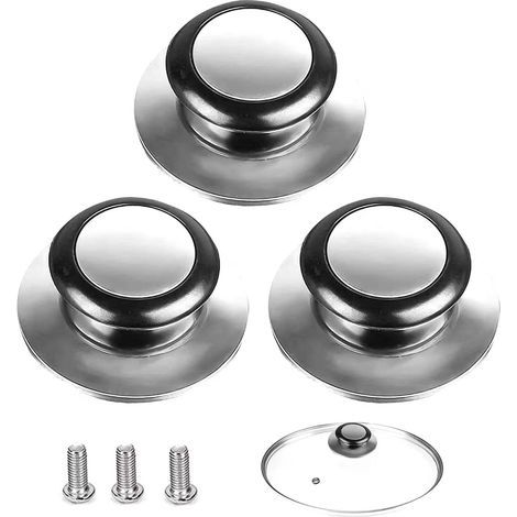 Bouton de Couvercle,3 Pièces Poignée Couvercle Casserole, Convient Pour Poignée de Couvercle en Verre, Couvercle de Casserole en Acier Inoxydable, Pour Les Ustensiles de Cuisine (1/4)