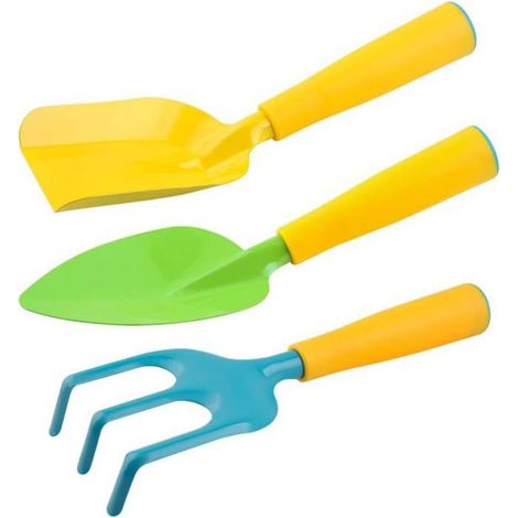 Ensemble d'outils de jardinage pour enfants, mini kit de jardinage et de plantation 3 pièces, poignée ergonomique (1/5)