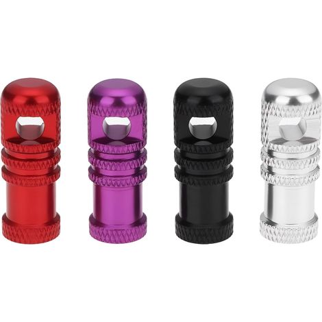 Set of 4 Presta Valve Caps 24.3 x 9 mm with Valve Core Removal Function, Compatible with Most Bicycles (1/2)
