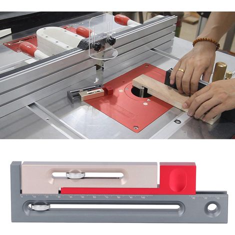 Outils pour le travail du bois : table de scie, ajusteur de largeur de coupe, outil pour réaliser des assemblages à tenon et mortaise, bloc de jauge mobile, compensateur de longueur multifonctionnel ( (1/5)