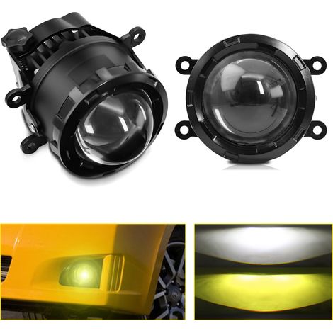 Set mit 2 LED-Nebelscheinwerfern, 7,6 cm (3 Zoll), universelle LED-Autoscheinwerfer, 5500K weißes und 3000K gelbes Licht. (1/3)