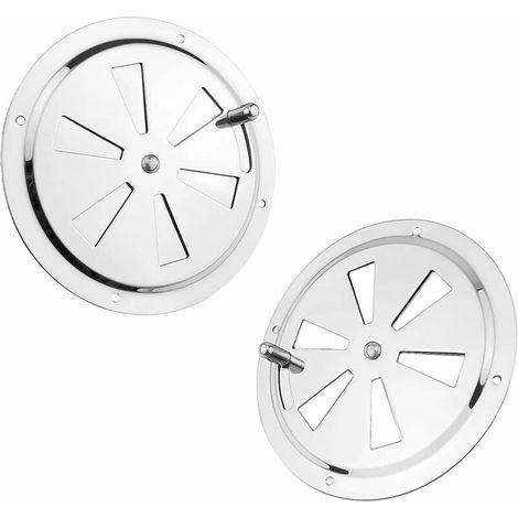 Grille daération ronde grille ventilation acier inoxydable grille de ventilation ronde 125 Accessoires de bouches daération pour VR de yacht, Acier inoxydable 316, 5 pouces/125mm, 2 pièces (1/5)