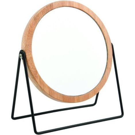 Miroir Rond Grossissant SATCHI Bois & Acier Noir MSV