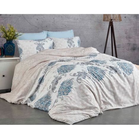 Set copripiumino - 1 copripiumino 220 x 240 cm + 2 federe 60 x 60 cm - 100% cotone rinforzato - Blu
