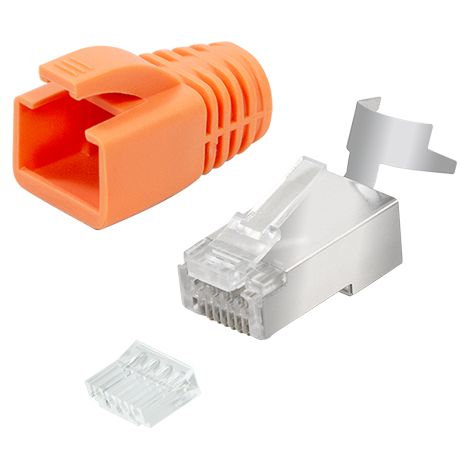 LogiLink MP0078 conector RJ-45 Naranja, Plata (1/5)