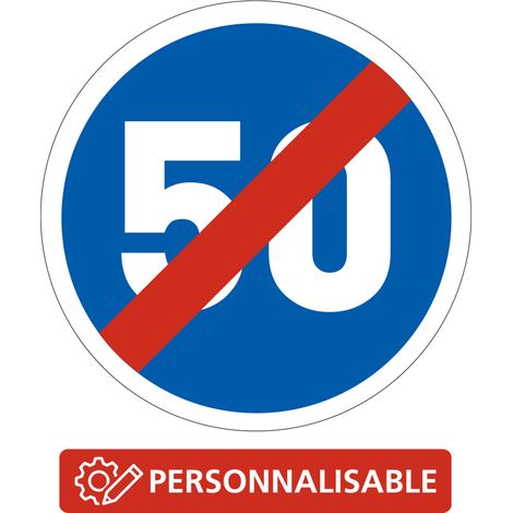 Panneau Fin d’Obligation B43 - Obligation fin de vitesse minimale obligatoire personnalisé - Gamme ECOLIGN - Classe 1 450 mm (1/5)