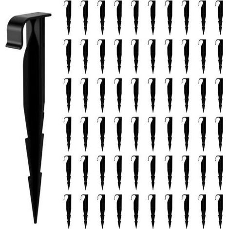 Lot de 60 piquets de fixation pour tuyau d'arrosage goutte-à-goutte 16 mm - ancrage, support et guide au sol.